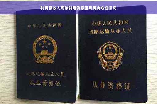 村民低收入现象背后的原因及解决方案探究
