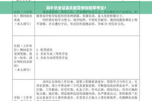 高中毕业证丢失能否参加初级考试？