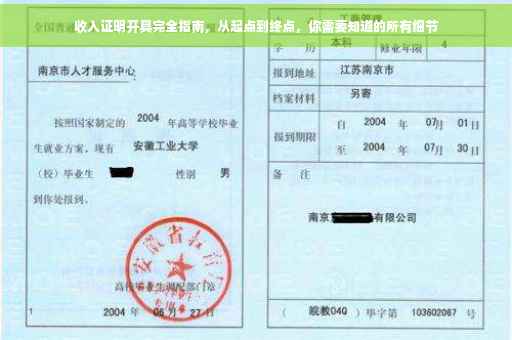 收入证明开具完全指南，从起点到终点，你需要知道的所有细节