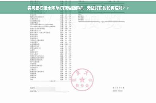 买房银行流水账单打印难题解析，无法打印时如何应对？?