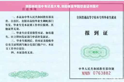洛阳林校是中专还是大专,洛阳林业学院毕业证书图片