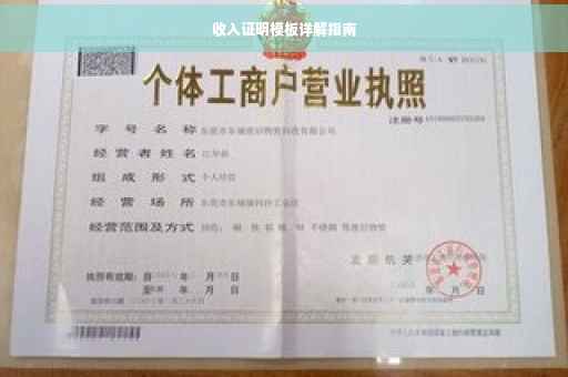 收入证明模板详解指南