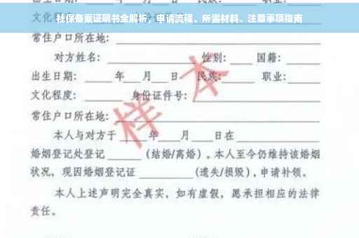 社保备案证明书全解析，申请流程、所需材料、注意事项指南