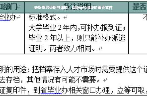 妊娠就诊证明书详解，保障母婴健康的重要文件