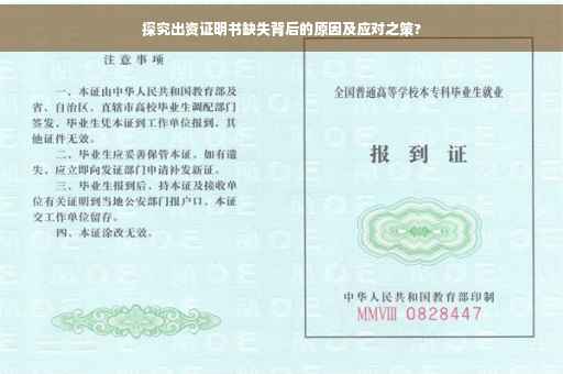 探究出资证明书缺失背后的原因及应对之策?