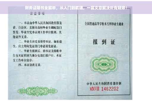 财务证明书全解析，从入门到精通，一篇文章解决所有疑惑！