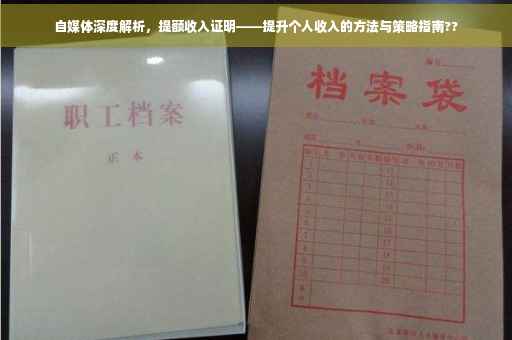 自媒体深度解析，提额收入证明——提升个人收入的方法与策略指南??
