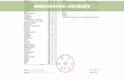 揭秘雇佣证明背后的收入真相与隐藏故事