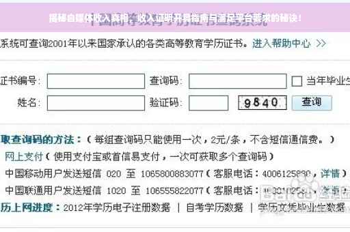 揭秘自媒体收入真相，收入证明开具指南与满足平台要求的秘诀！
