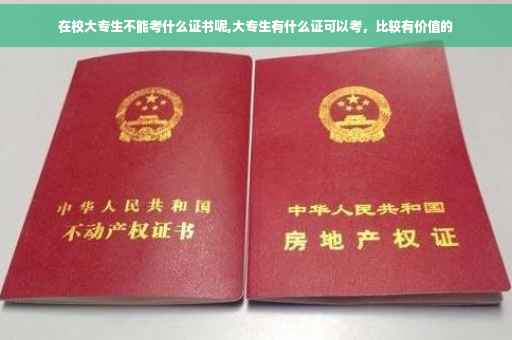 在校大专生不能考什么证书呢,大专生有什么证可以考，比较有价值的