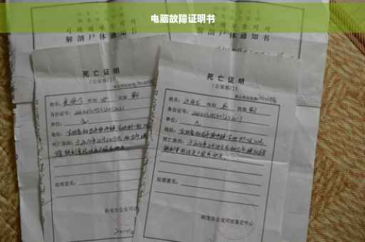 电脑故障证明书