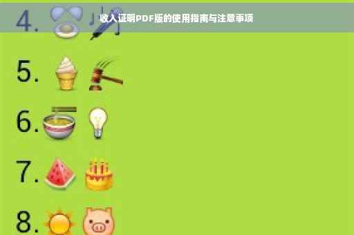 收入证明PDF版的使用指南与注意事项