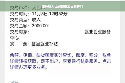 建行收入证明模板全面解析??