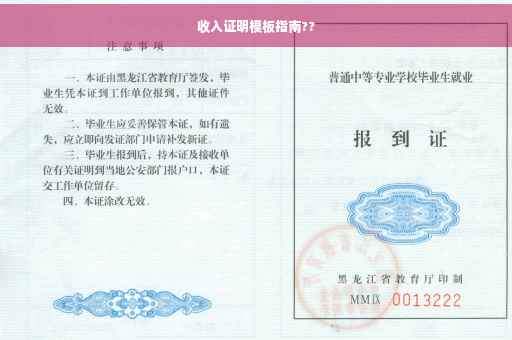 收入证明模板指南??