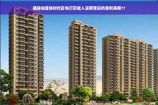 揭秘自媒体时代彩色打印收入证明背后的盈利真相??
