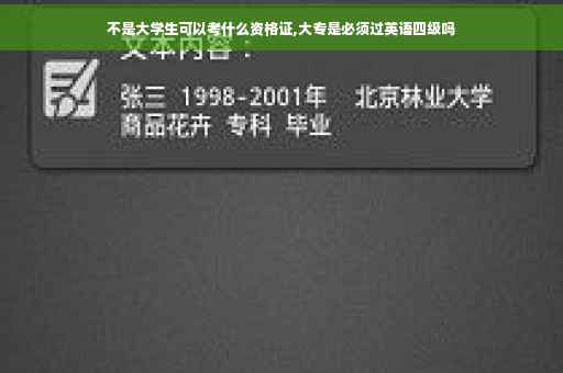 不是大学生可以考什么资格证,大专是必须过英语四级吗