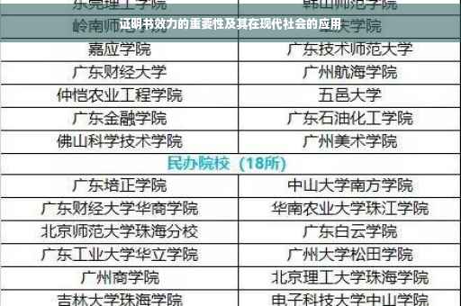 证明书效力的重要性及其在现代社会的应用