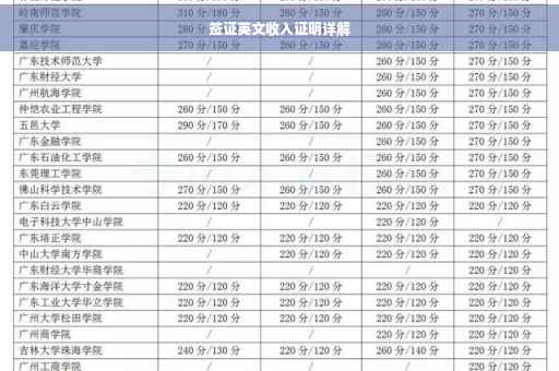 签证英文收入证明详解