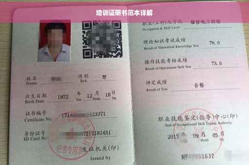 培训证明书范本详解