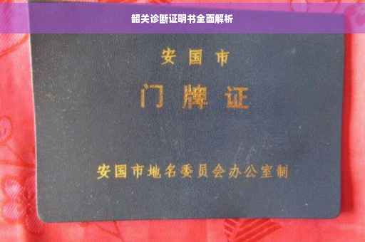 韶关诊断证明书全面解析