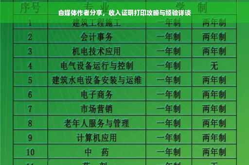 自媒体作者分享，收入证明打印攻略与经验详谈
