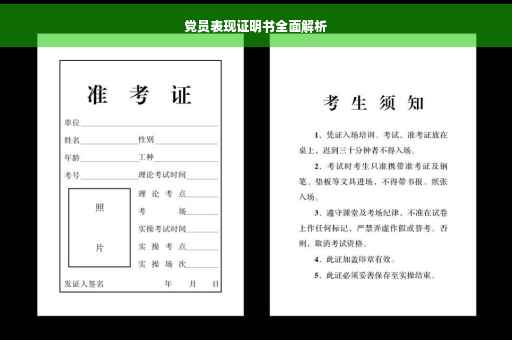 党员表现证明书全面解析