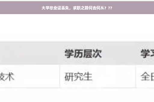 大学毕业证丢失，求职之路何去何从？??