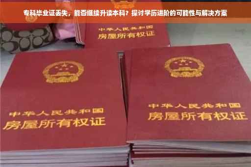 专科毕业证丢失，能否继续升读本科？探讨学历进阶的可能性与解决方案