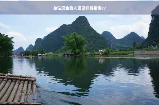 单位现金收入证明详解指南??