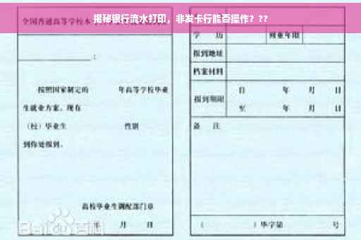 揭秘银行流水打印，非发卡行能否操作？??