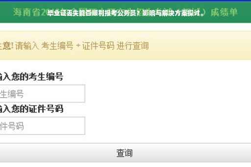 毕业证丢失能否顺利报考公务员？影响与解决方案探讨。