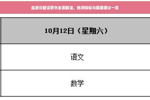 血液诊断证明书全面解读，检测指标与健康建议一览