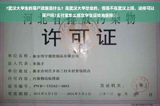 ?武汉大学生的落户政策是什么？是武汉大学毕业的，但是不在武汉上班，这样可以落户吗?支付宝怎么绑定学生证吃海底捞⚡️