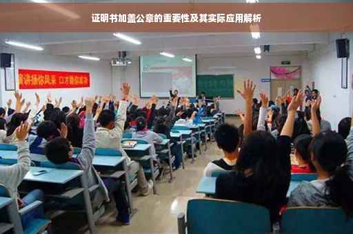 证明书加盖公章的重要性及其实际应用解析