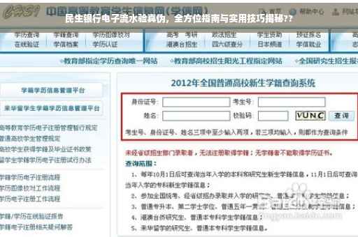 民生银行电子流水验真伪，全方位指南与实用技巧揭秘??