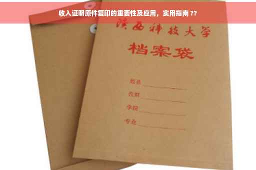 收入证明原件复印的重要性及应用，实用指南 ??