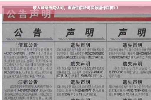 收入证明法院认可，重要性解析与实际操作指南?✨