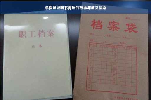 单程证证明书背后的故事与意义探索