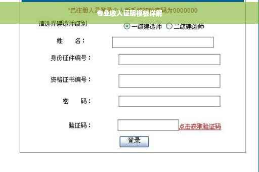 专业收入证明模板详解