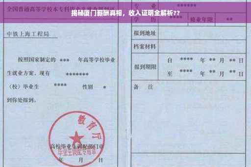 揭秘厦门薪酬真相，收入证明全解析??
