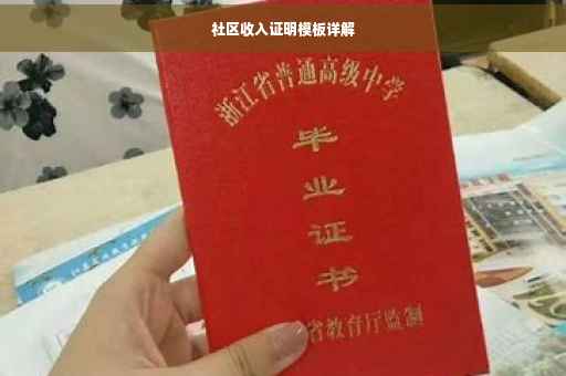 社区收入证明模板详解