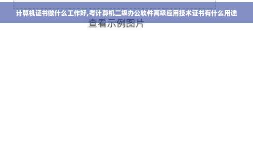 计算机证书做什么工作好,考计算机二级办公软件高级应用技术证书有什么用途