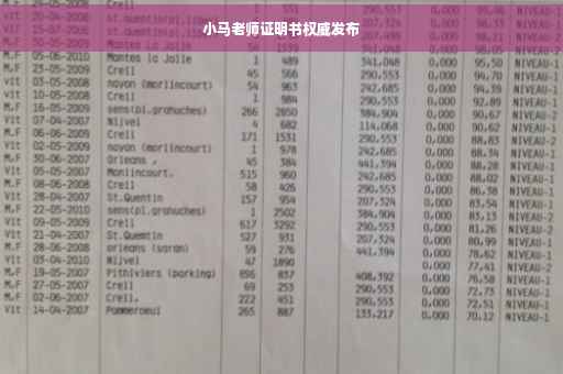 小马老师证明书权威发布