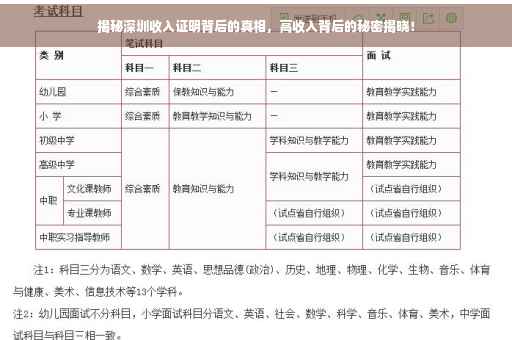 揭秘深圳收入证明背后的真相，高收入背后的秘密揭晓！
