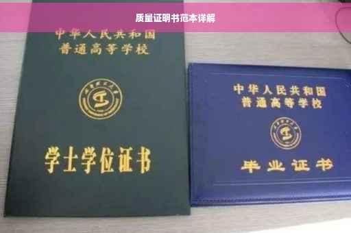 质量证明书范本详解