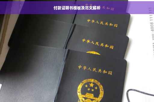 付款证明书模板及范文解析
