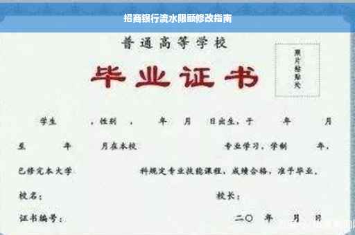 招商银行流水限额修改指南