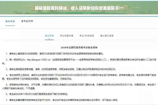 揭秘美股盈利秘诀，收入证明助你投资美国股市??