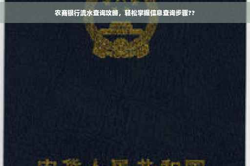 农商银行流水查询攻略，轻松掌握信息查询步骤??