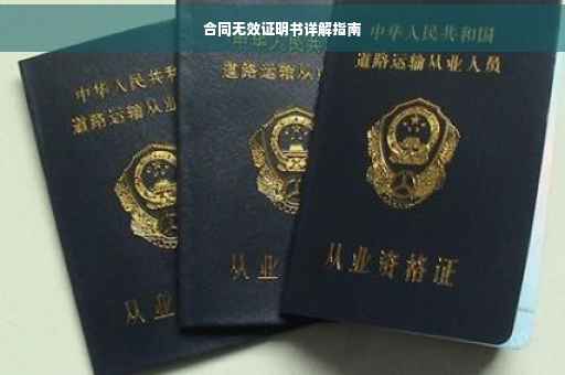 合同无效证明书详解指南